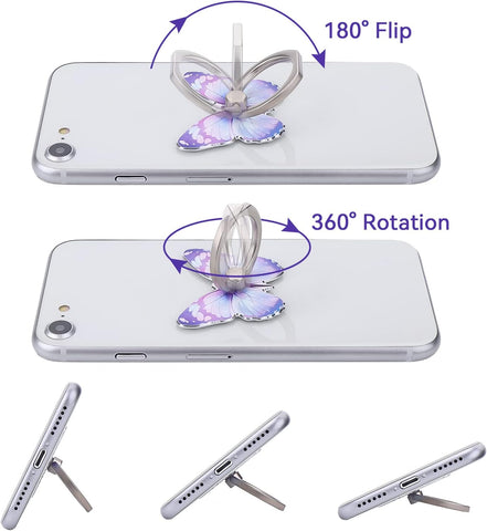 Butterfly Phone Ring Stand Holder Set
