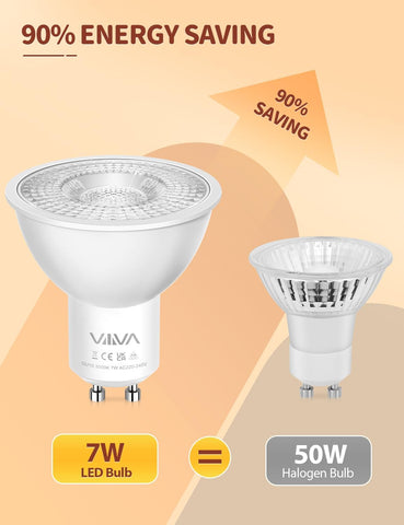 GU10 LED Bulbs Warm White 7W 3000K Spotlight 12-Pack