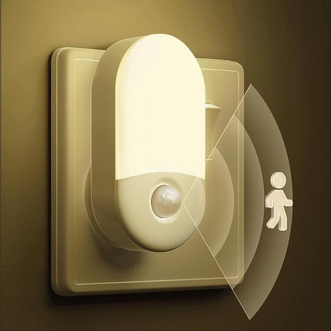 2 Pack, Motion Sensor Lights Indoor, Warm White 3000K, Plug in Night Light Movement Sensor Light Indoor for Kids Baby Adult Children's Room, Bedroom
