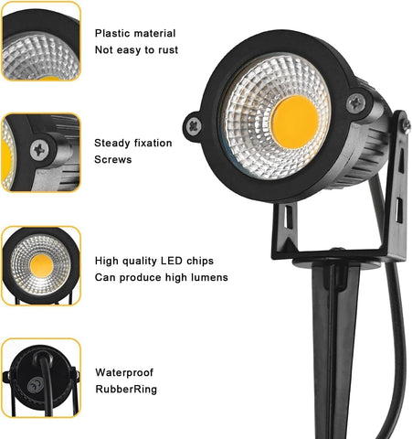 12V Garden Lights 10W Low Voltage Landscape Lights for Trees Pathway Yard