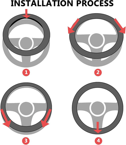 Leather Car Steering Wheel Cover 15 Inch Breathable Anti-Slip