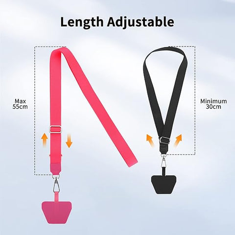 CACOE Universal Mobile Phone Chain - Adjustable Neck Strap for Smartphones Black, Red Rose