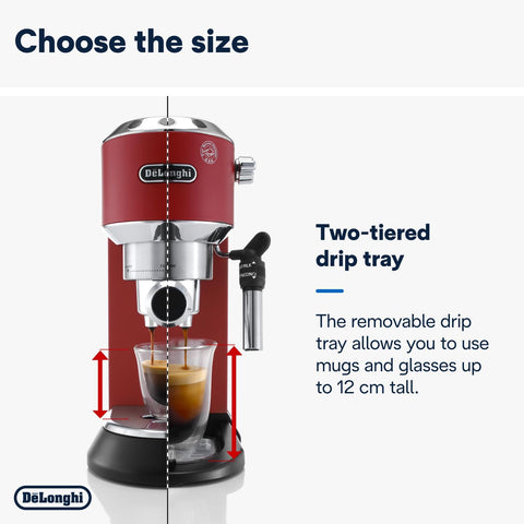 Traditional Pump Espresso Coffee Machine – 15 Bar Cappuccino & Latte Maker, 1L Red – EC685R
