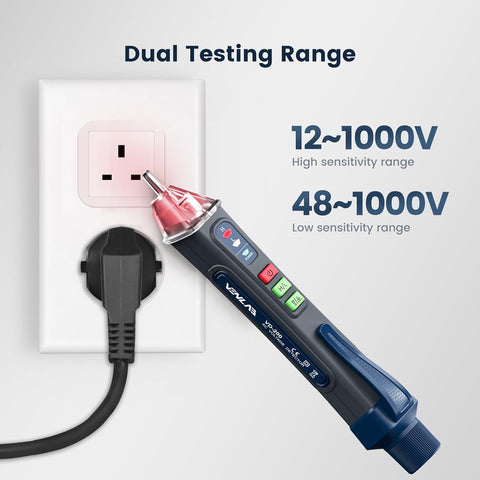 Electric Voltage Tester Pen with NCV Flashlight & Buzzer Alarm