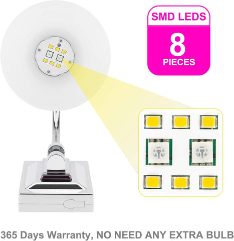 HONWELL Battery Operated LED Wall Lights 2 Pack Silver