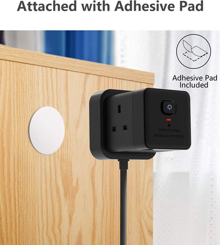 Cube Extension Lead 3M With USB Slots, Baykul 4 Way Extension Cord With 3 USB Ports, Black Long Power Strip With Switch Multi Plug Extension Cable With Overload Protection For Home Travel Office Dorm