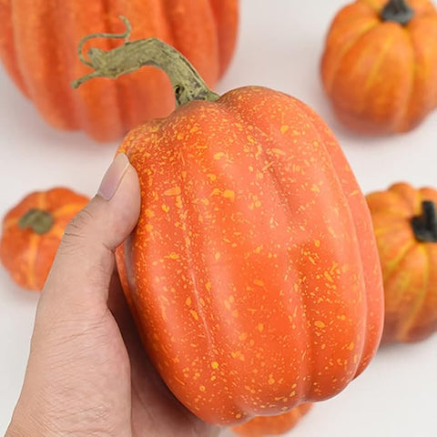 7Pcs Artificial Pumpkin,Fake Pumpkin,Autumn Decoration for Thanksgiving Halloween Christmas