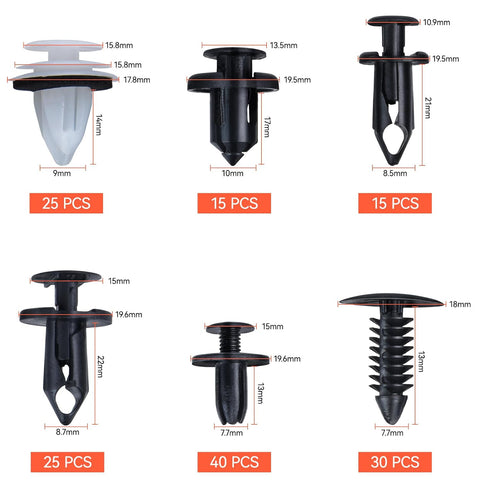 Preciva 155pcs Car Retainer Clips Set – Universal Bumper & Trim Fasteners Kit