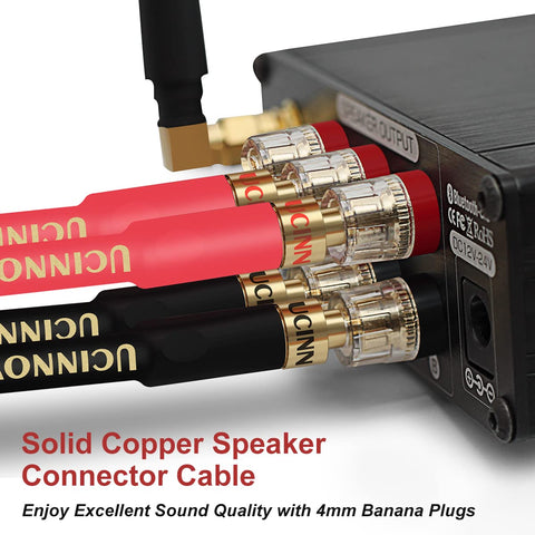 Speaker Wire Cable with Banana Plug, 2 Pack High-end Pure Copper 1.5m Gold-Plated Banana Tip Plugs Male to Male 600 Strand Speaker Cable Audio HIFI System 4.9FT