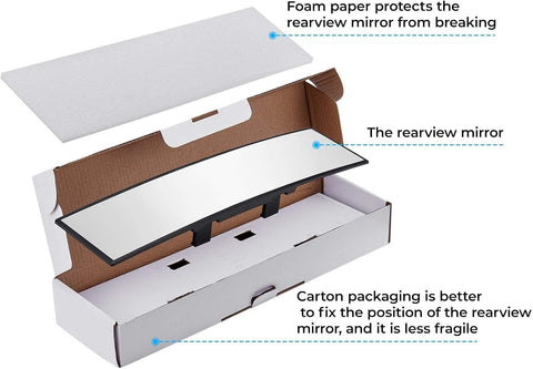 JoyTutus 11.81 Inch Convex Rear View Mirror for Car SUV Trucks - Clear