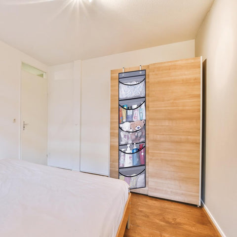 Cragmut 2 Pack Over The Door Storage Organiser, 10 Mesh Pockets, Grey – Make Every Inch of Space Work Smarter
