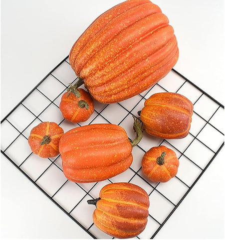 7Pcs Artificial Pumpkin,Fake Pumpkin,Autumn Decoration for Thanksgiving Halloween Christmas