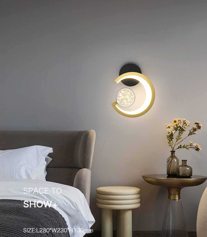 LED Indoor Wall Light, Nordic Minimalist Led Indoor Wall Light, Neutral Light Creative Geometry Wall Sconces Luminaire, Golden Deer Self (Color : A)