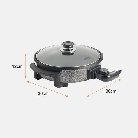 1.5L Electric Multi Cooker Pan – 30cm Non-Stick Frying Pan with Lid, Adjustable Temperature Control, 1500W