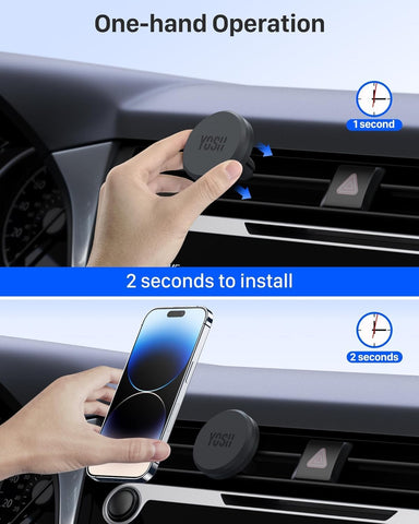 YOSH Magnetic Car Phone Holder for Air Vent – Blue, Strong Magnets