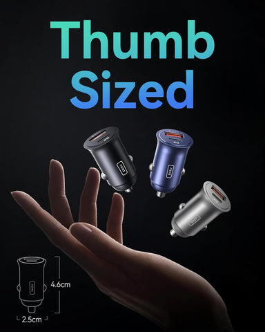 INIU 60W Dual USB Car Charger – USB-C & USB-A Fast Charging Adapter
