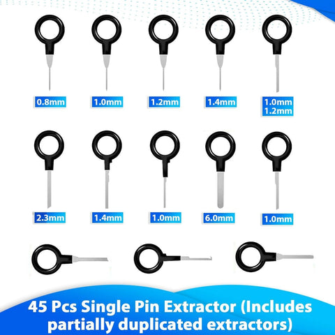 Kikerike 139 Pcs Terminal Removal Tool Kit Depinning Tool Set Electrical Connector Pin Extractor Automotive Wire Release Tool With Protective Bag