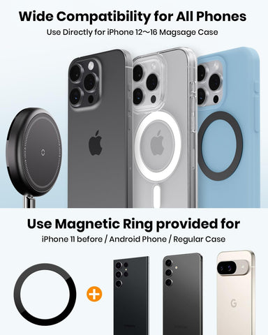 MiiKARE 2025 Magnetic Phone Holder 360° Rotating Suction Mount