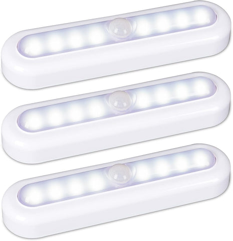 STAR-SPANGLED 7” LED Motion Sensor Lights Indoor, 3 Pack – Battery Operated Under Cabinet & Closet Lights, Cool White, 80 Lumen - Let Every Late-Night Trip Find Its Way