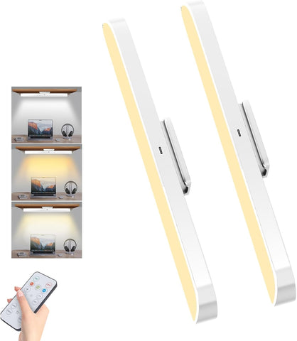 2 Pack LED Under Cabinet Lights – Rechargeable Dimmable Kitchen Lights with Touch & Remote Control, 3 Colour Temperatures - Put the Right Light Exactly Where You Need It