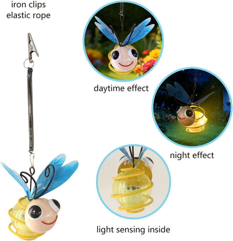 Solar Bee Lights Outdoor Weatherproof Waterproof Cute Metal