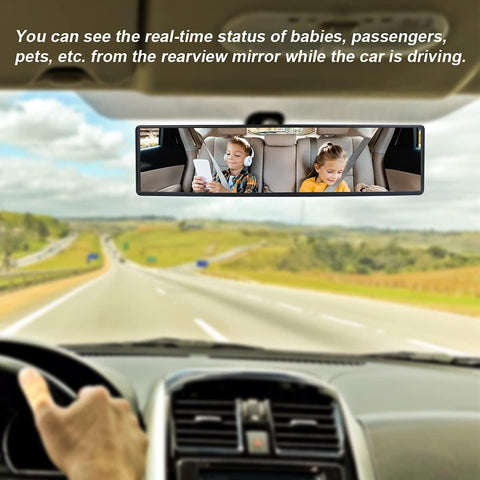 URAQT Universal Anti Glare Rear View Mirror 310x85mm