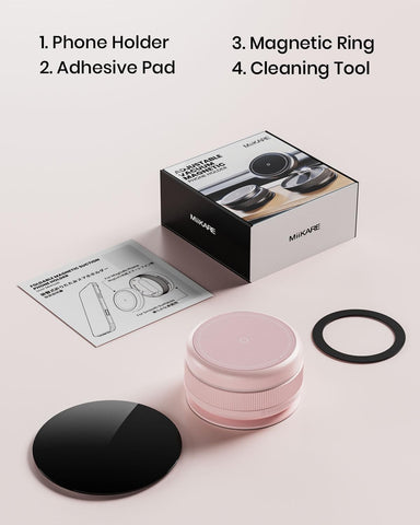 MiiKARE 360° Rotating Magnetic Car Phone Holder – Pink