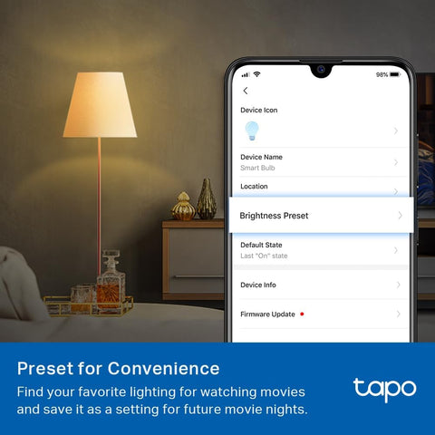 Tapo L510B WiFi Smart Bulb, B22 Smart Light Bulb, 8.3W (60W), Dimmable, Energy Saving, Schedule & Timer, Away Mode, Energy Saving, Preset for Convenience, Voice Control with Alexa & Google