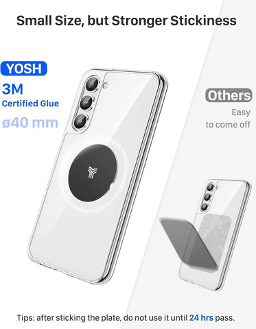 YOSH Magnetic Car Phone Holder, Strong Air Vent Mount with Upgraded Magnets | Secure & Stable Cradle for iPhone & Samsung | Includes Metal Plates, Car Accessories