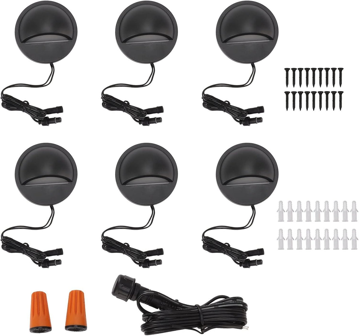 6 Pack Low Voltage LED Deck Lights, 2.5W IP67 Waterproof Landscape Lights, 12-36V AC/DC, 2700K Warm White Accent Lighting Landscape Step Railing Fence Light for Yard Patio Pathway