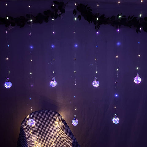 Wishing Ball Curtain Lights 200 LED Multicolor Fairy Globe Lights with Remote