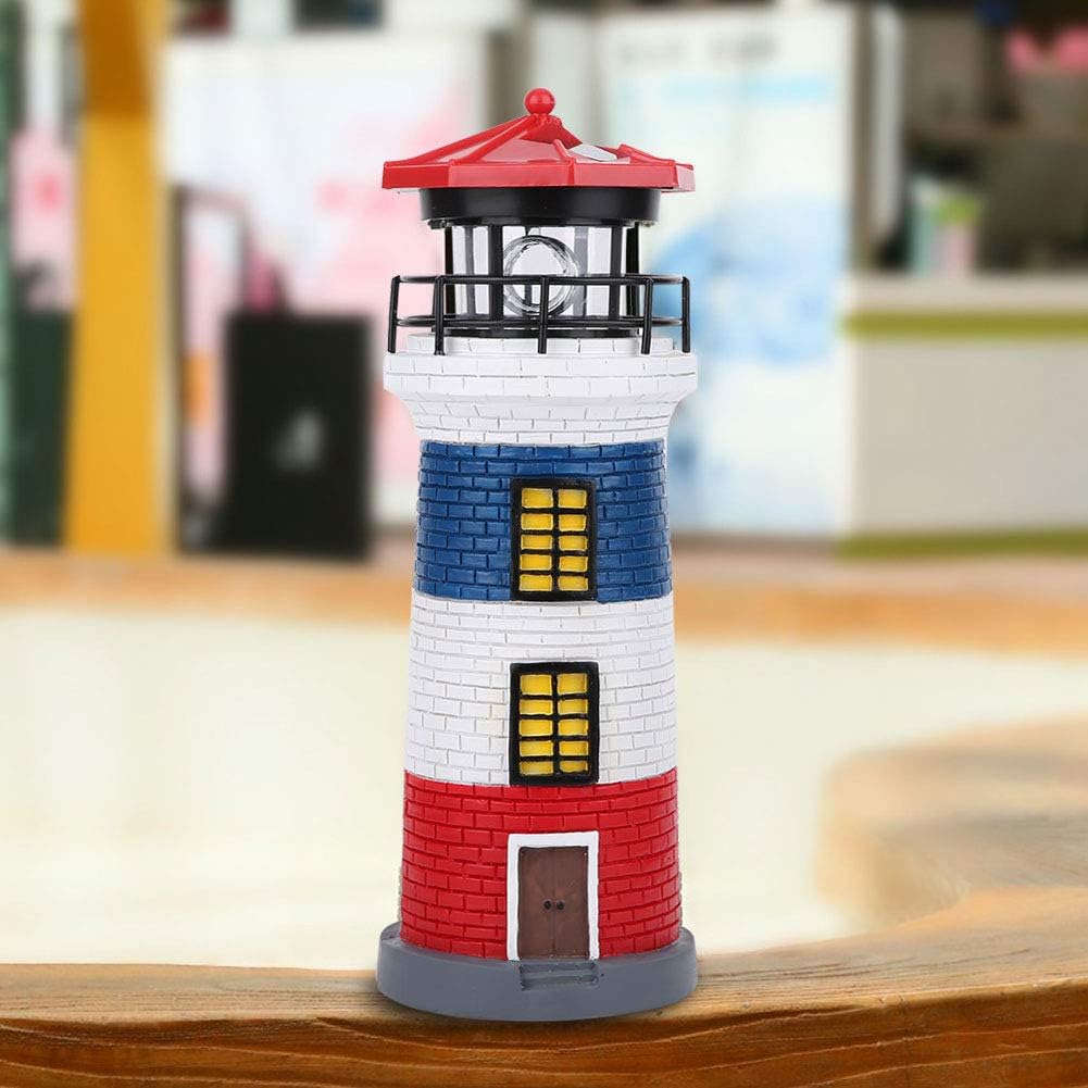 Solar Lighthouse Outdoor Garden Light with Rotating LED