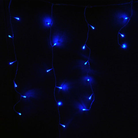 Safe Voltage Blue 400 LED Icicle Christmas Fairy Lights 10M – 80 Drops, 8 Modes, Memory & 8-Hour Timer - Turn Your Home Into a Blue Christmas Glow