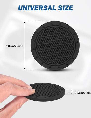 Universal Silicone Car Cup Holder Coasters – Anti-Slip 2.67 Inch (2 Pcs)