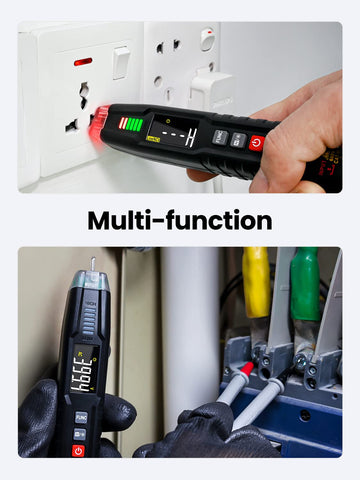 KAIWEETS Multi-function Voltage Tester, Non-Contact Electrical Tester, 600V AC/DC Voltage Test, Sensitivity Electric Voltage Pen with NCV, LED Flashlight, Resistance, capacitance, Diode Testing
