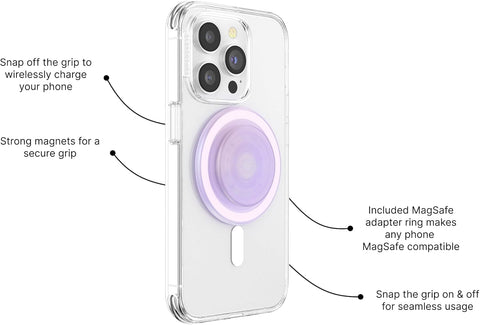 PopSockets MagSafe Phone Grip with Kickstand – Clear Opalescent