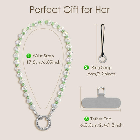 Crystal Glitter Phone Charm Strap – Bling Green