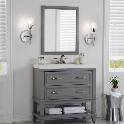 Polished Chrome Wall Lights Set of 2 with Switch