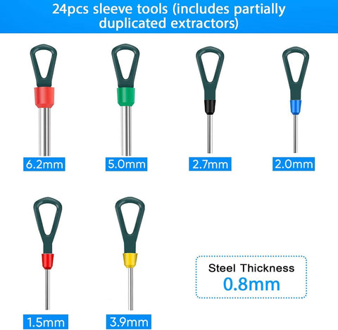 92PCS Terminal Removal Tool Kit Depinning Tool Set – Electrical Connector Pin Extractor Wire Terminal Release Tools for Automotive & Household Devices