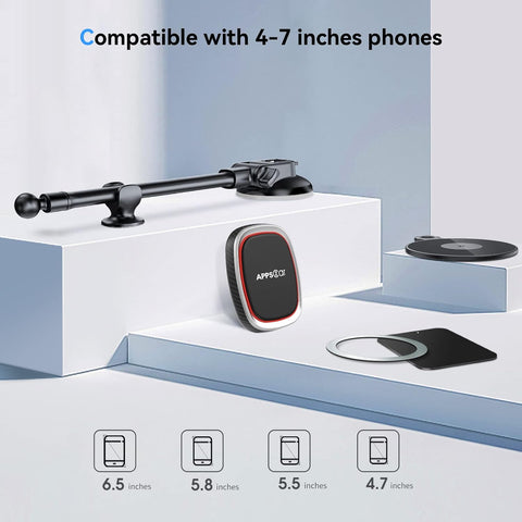 Magnetic Car Phone Holder with Gooseneck Suction Mount