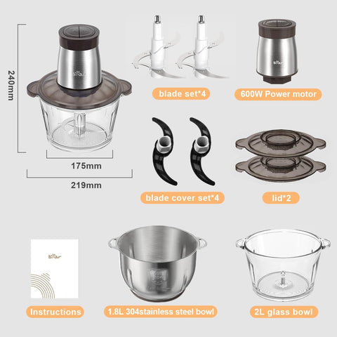 AAOBOSI 3000W Electric Meat Grinder with LCD Display & Reverse Function, Sausage Maker with 3 Plates & Kibbe Kit