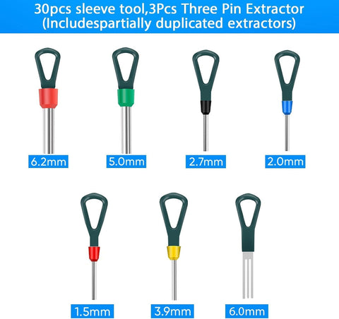 TERMINAL REMOVAL TOOL KIT 172 PCS DEPINNING TOOL ELECTRICAL CONNECTOR PIN REMOVAL TOOL SET WITH WATERPROOF PROTECTIVE BAG FOR AUTOMOTIVE & HOUSEHOLD USE