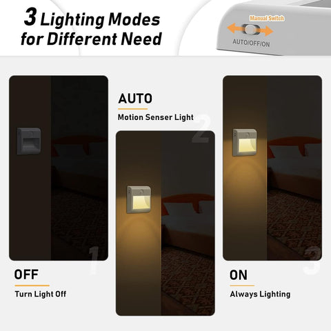 Motion sensor lights illuminating dark hallway


