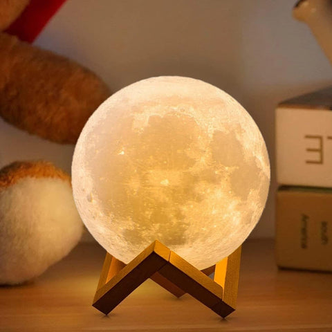 3D Printed Moon Lamp UK with 16 colour LED lighting

