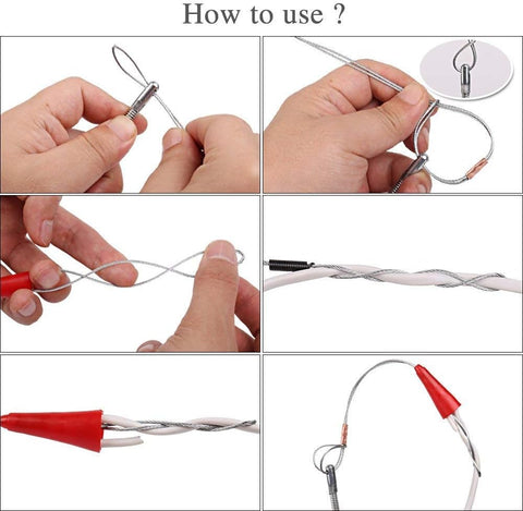 6M 4.0mm Fish Tape Cable Puller Wire Tool – Flexible Nylon Cable Pulling Rod with 360° Guide Head for Electrical Conduit & Duct Wiring Installations – Non-Conductive Durable Cable Routing Tool