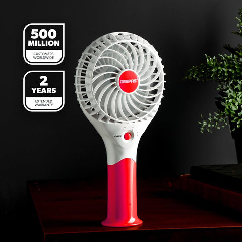 Rechargeable Mini Handheld Fan USB Portable 3 Speed 8Hr Runtime 2 Pack Pink Blue