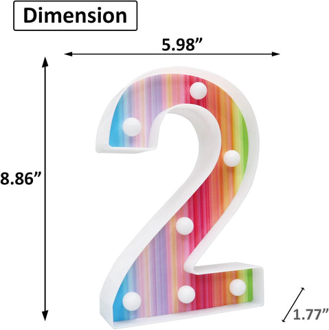 Rainbow LED Number Light 2 with Remote