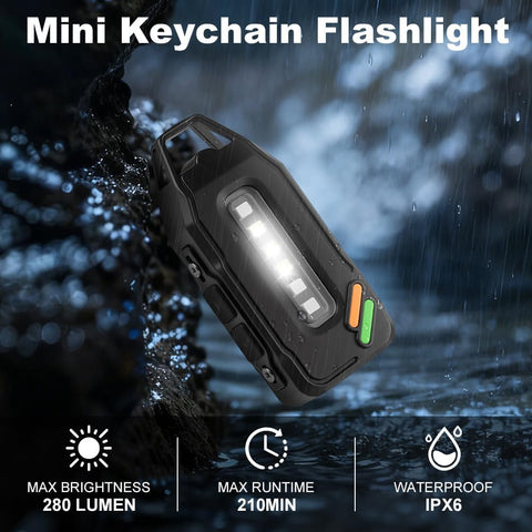 FLINTRONIC USB-C RECHARGEABLE MINI EDC TORCH WITH COB WORK LIGHT, MAGNETIC BASE & BUCKLE CLIP – SUPER BRIGHT COMPACT FLASHLIGHT FOR CAMPING, HIKING, EMERGENCY, WORKSHOP & REPAIR (BLACK)