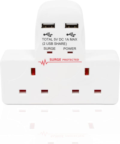 Mscien 1M 5 Way Extension Lead with Individual Switches & Surge Protection – Keep Your Everyday Essentials Connected, Your Space in Order