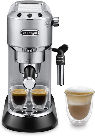 De’Longhi Dedica EC685M Traditional Pump Espresso Machine – Silver | Coffee & Cappuccino Maker, 15 Bar Pressure